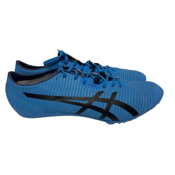 NEW! ASICS Men's Dynawrap Sonic Sprint Elite Blue Track Field Spikes Size 12 - Picture 1 of 8